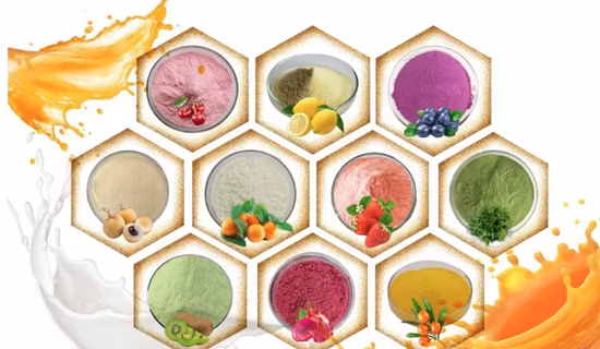 Todas as frutas vegetais, banana, smoothie em pó, mistura de frutas de dragão/morango/kiwi, frutas liofilizadas em pó